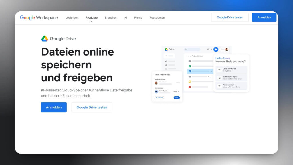 Google Drive Cloud Speichern