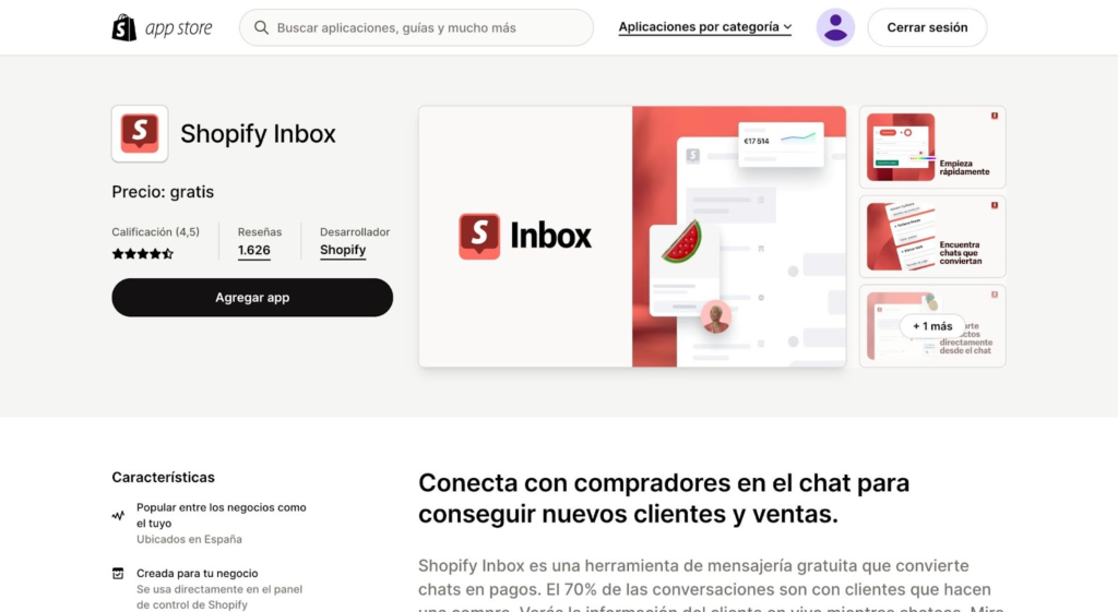 Shopify Inbox Que es