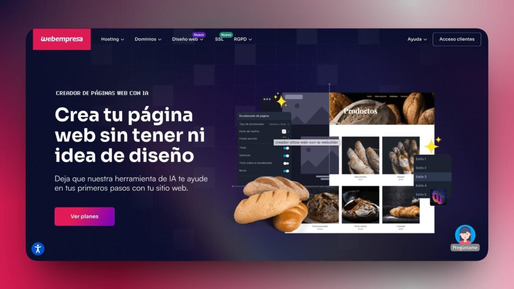 Creador de paginas web con IA webempresa