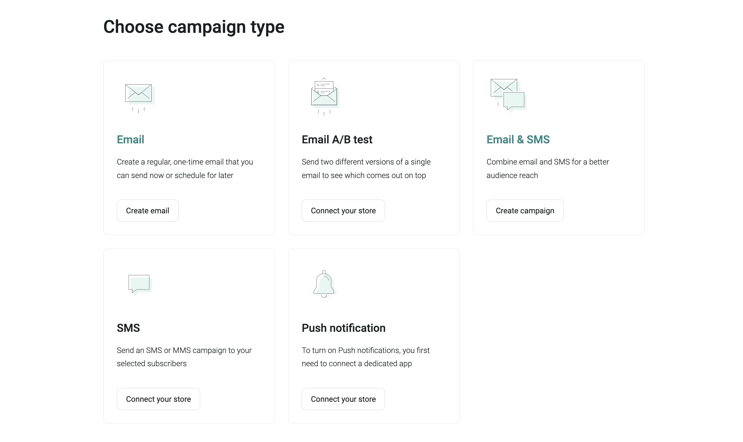 Tipos de campañas de marketing de Omnisend