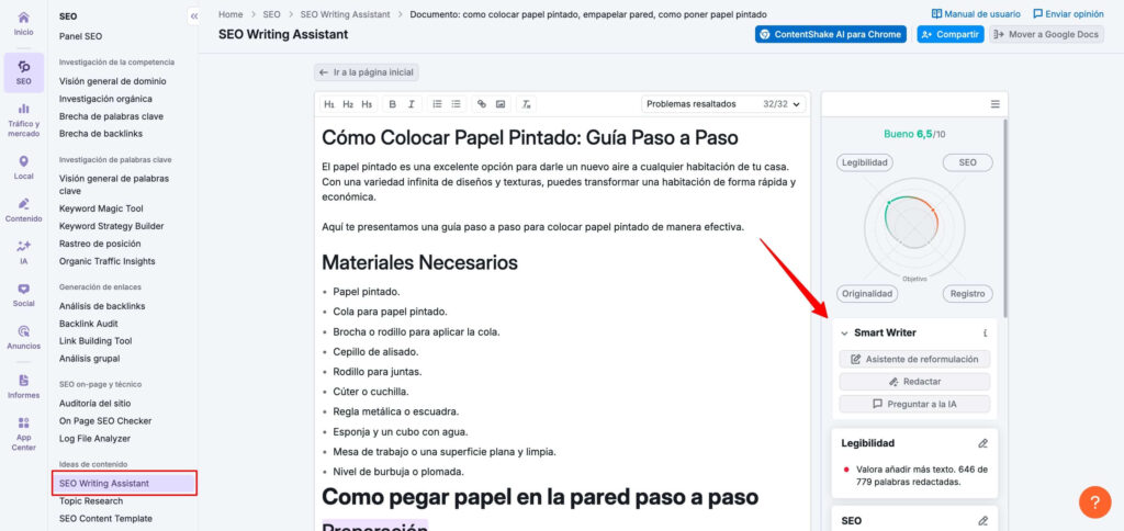SEO Writing Assistant Semrush