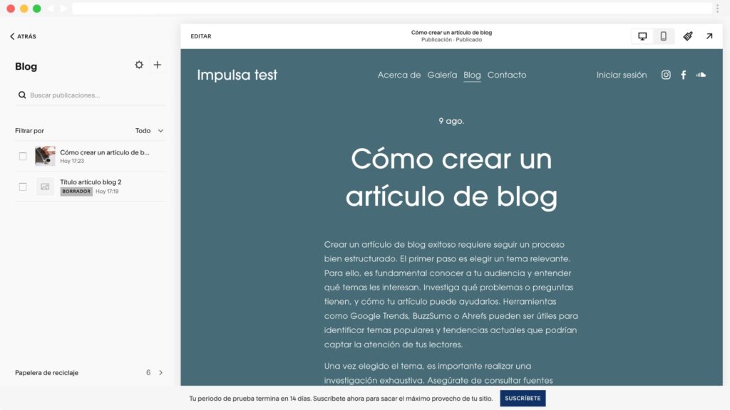 Squarespace blogging