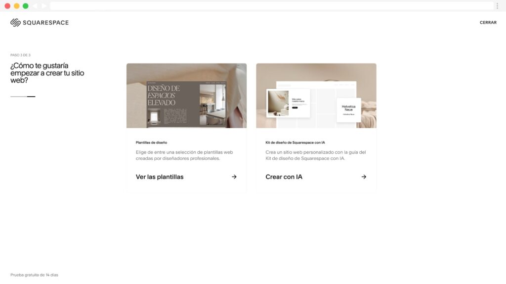 Facilidad de uso Squarespace