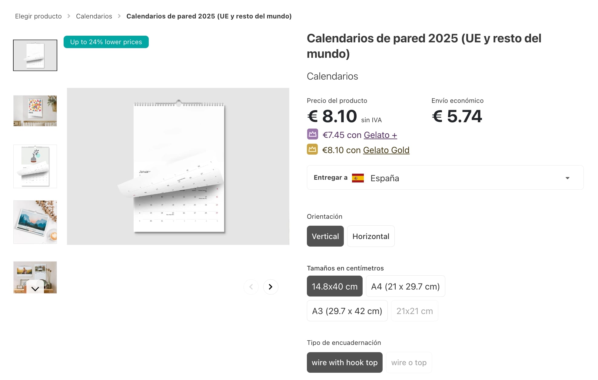 Calendarios de pared Gelato