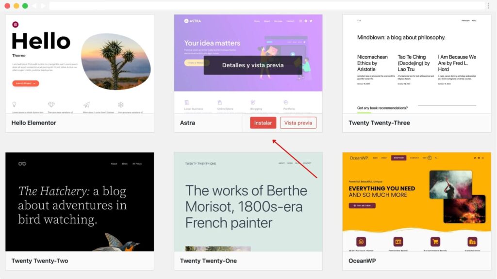 Instalar tema WooCommerce