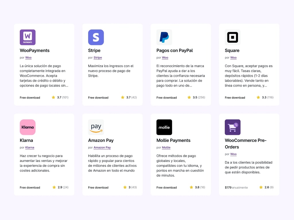 Pasarelas de pago WooCommerce
