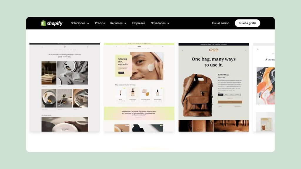 Shopify páginas web