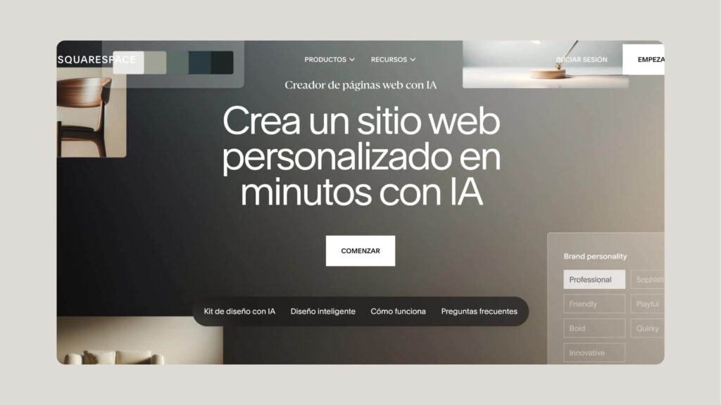 Squarespace creador web IA