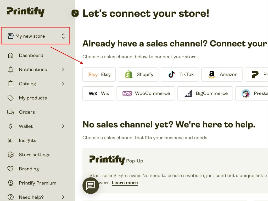 Conectar Printify con Shopify