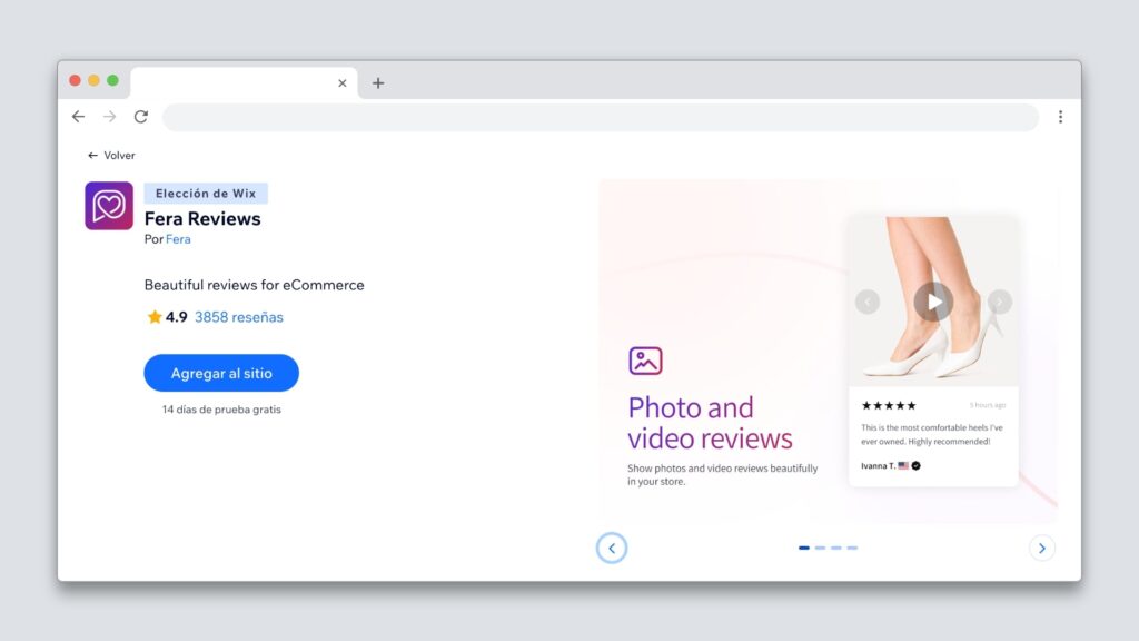 Fera reviews Wix app