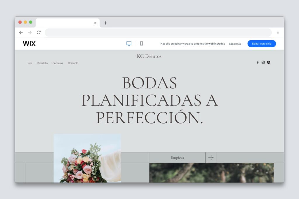 Plantillas Wix para bodas