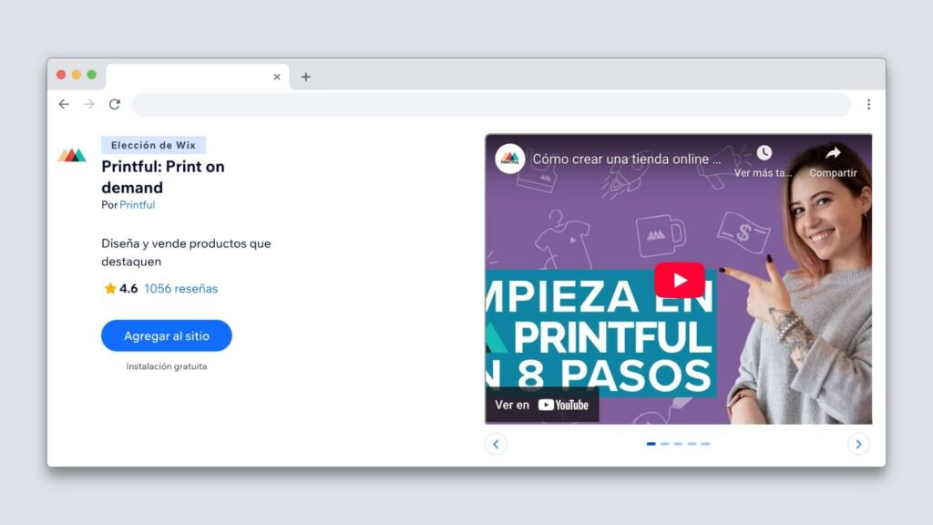 Printful app para Wix