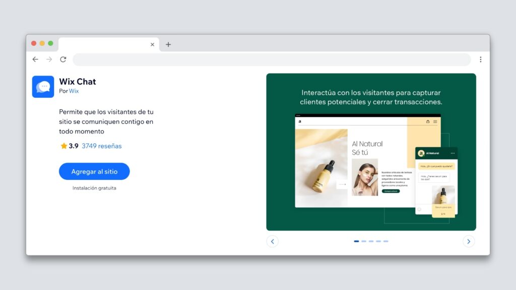 Wix Chat para sitios web