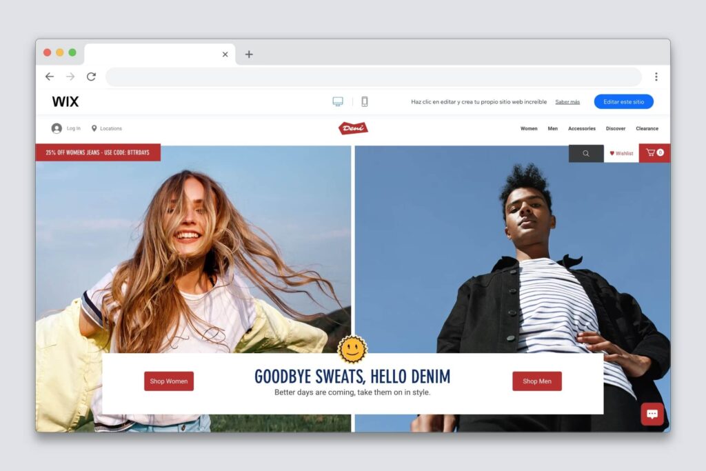 Plantilla Wix para Tiendas de Ropa online