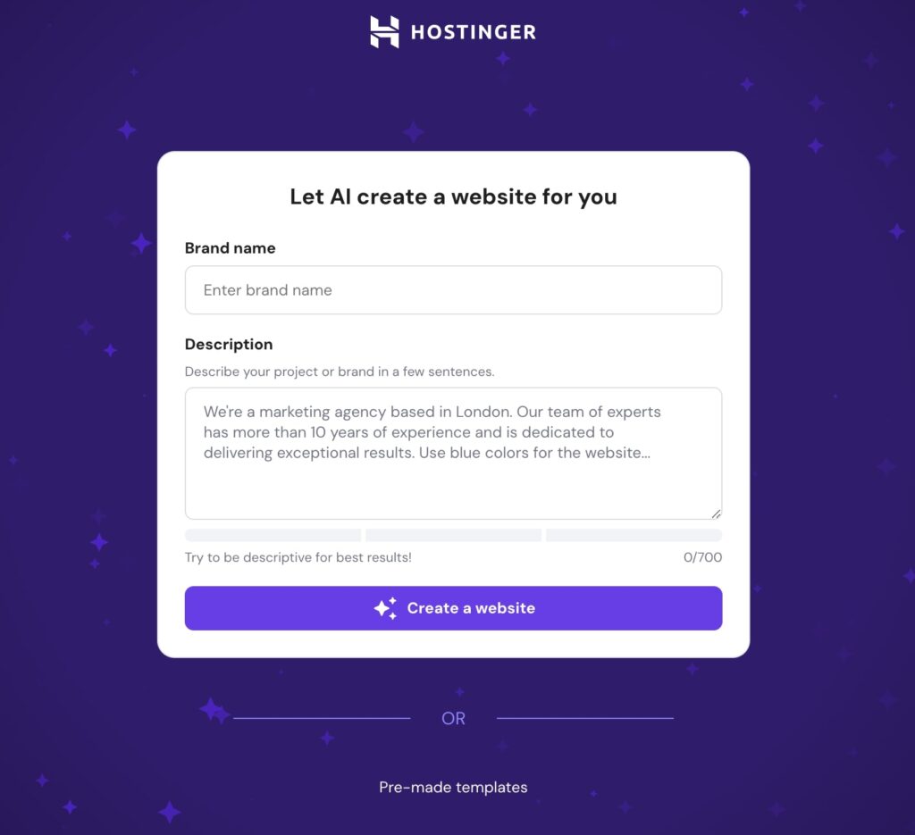 Creador Web Hostinger IA