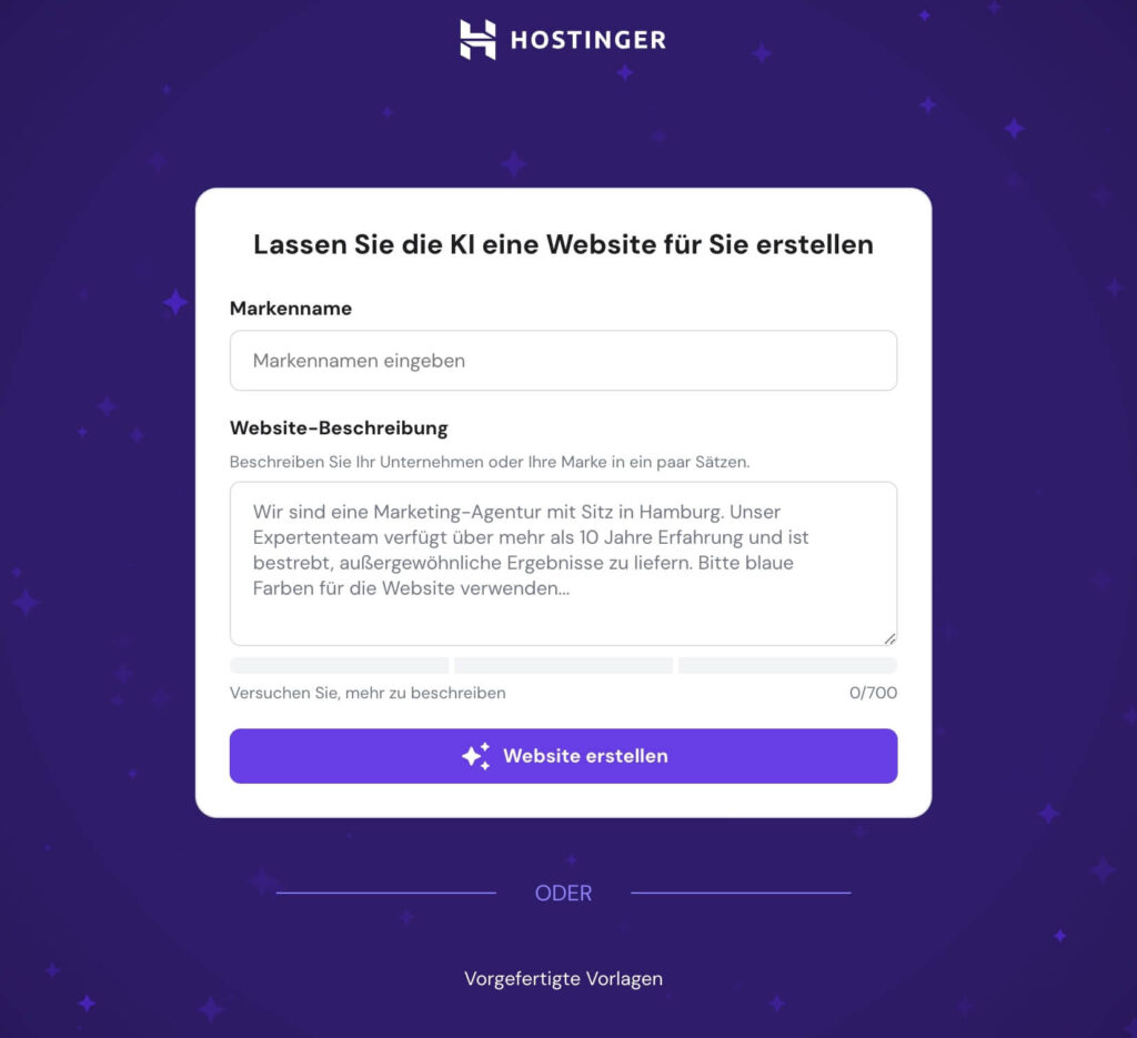Creador Web Hostinger IA