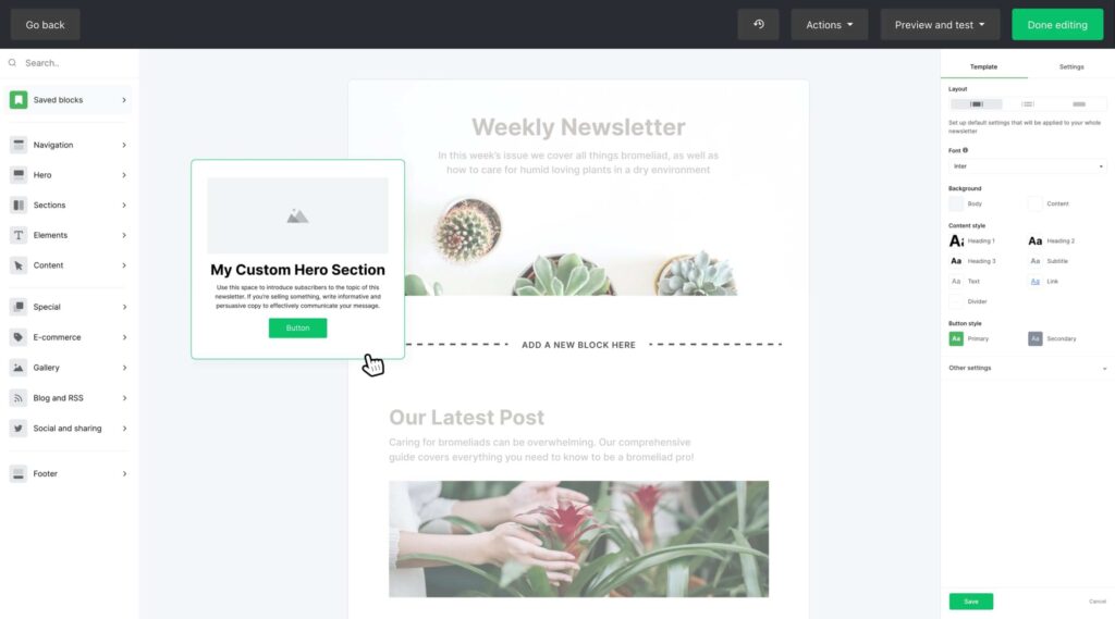 Newsletter Builder MailerLite