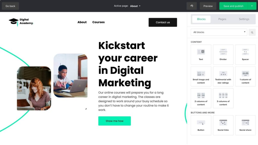 MailerLite Website Builder