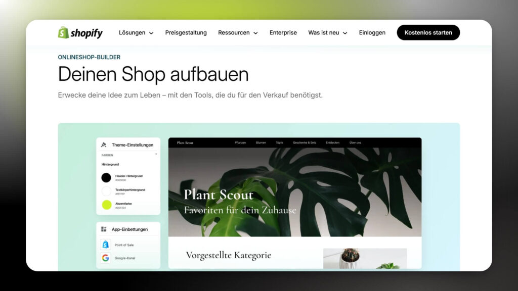 Shopify online-shop baukasten