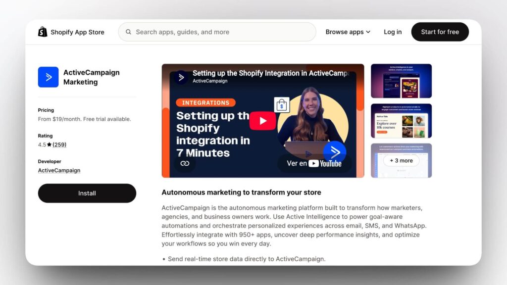 Active Campaign Shopify App