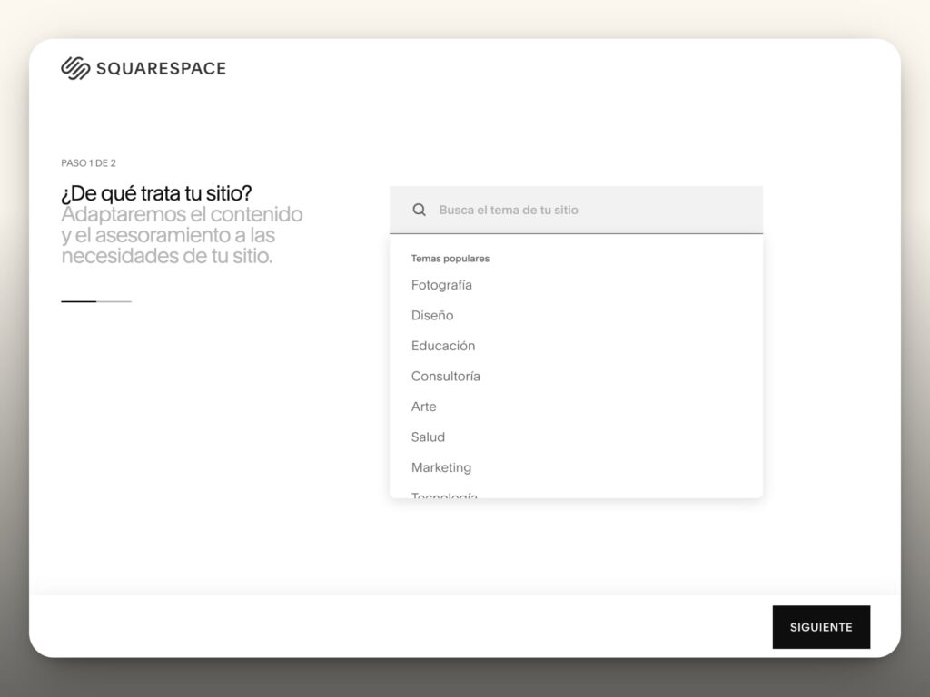 Crear cuenta Squarespace IA