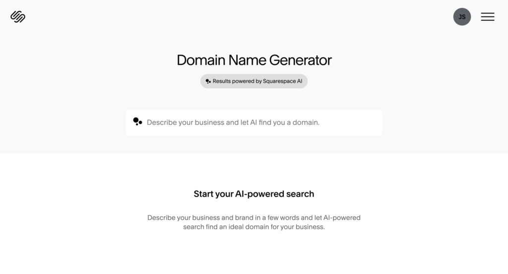 Generador de dominios de Squarespace