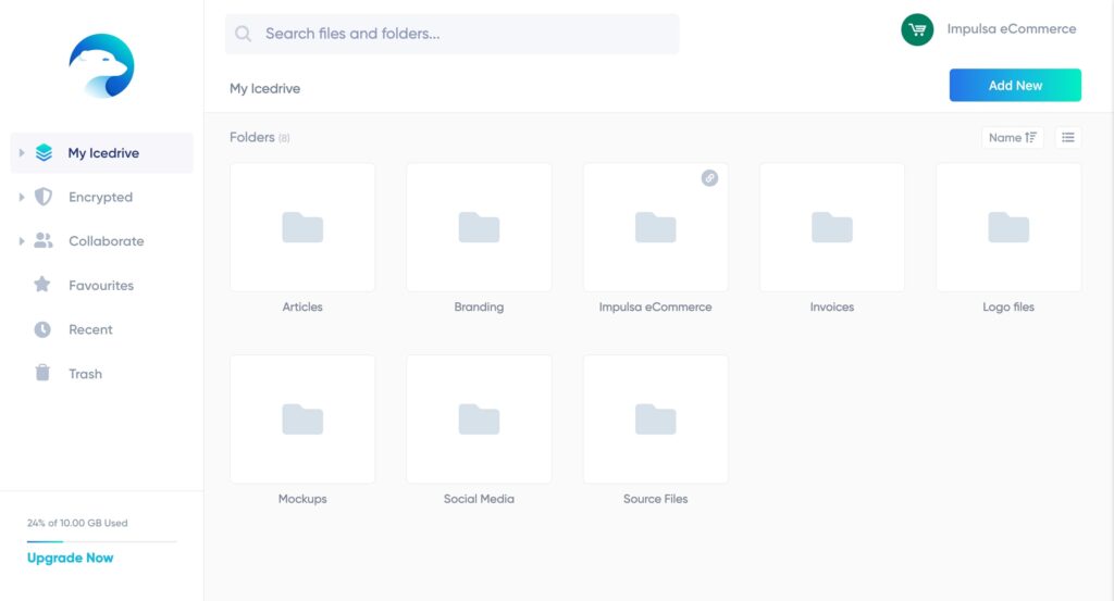 Icedrive Web Interface