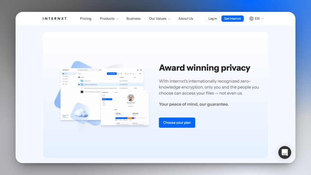 Internxt iCloud alternative