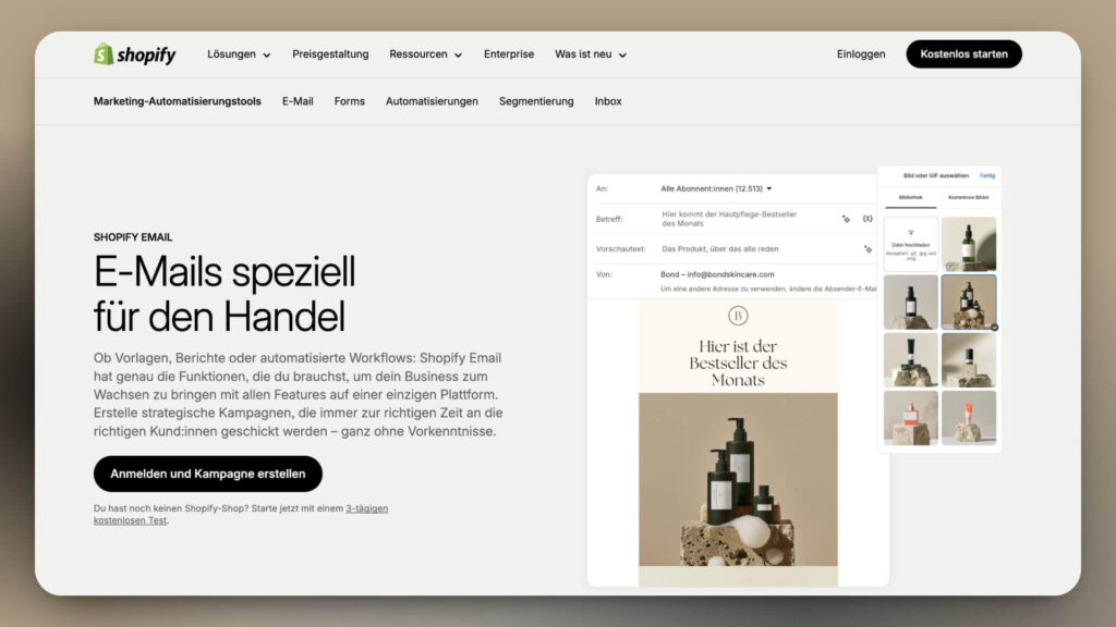 Shopify email app español
