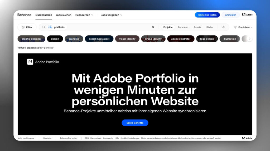 Adobe portafolio Behance