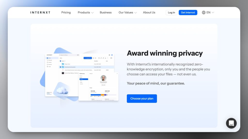 Internxt alternative to Onedrive