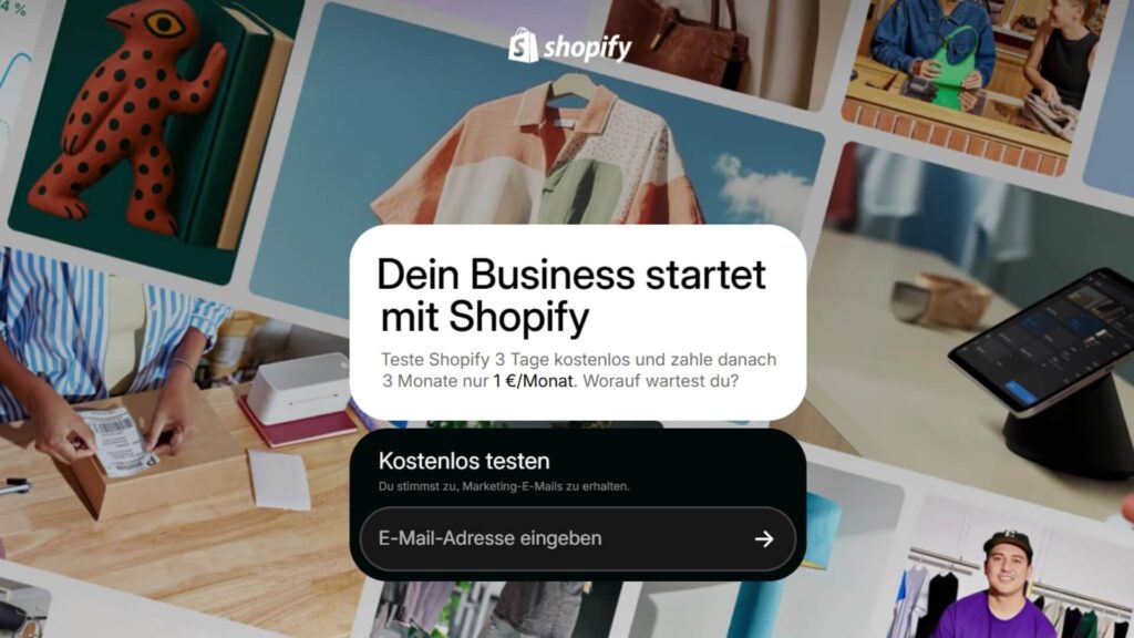 Shopify 3 Monate für 1 Euro