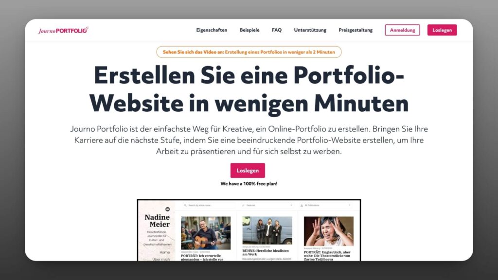 Journo Portfolio - Website-Builder