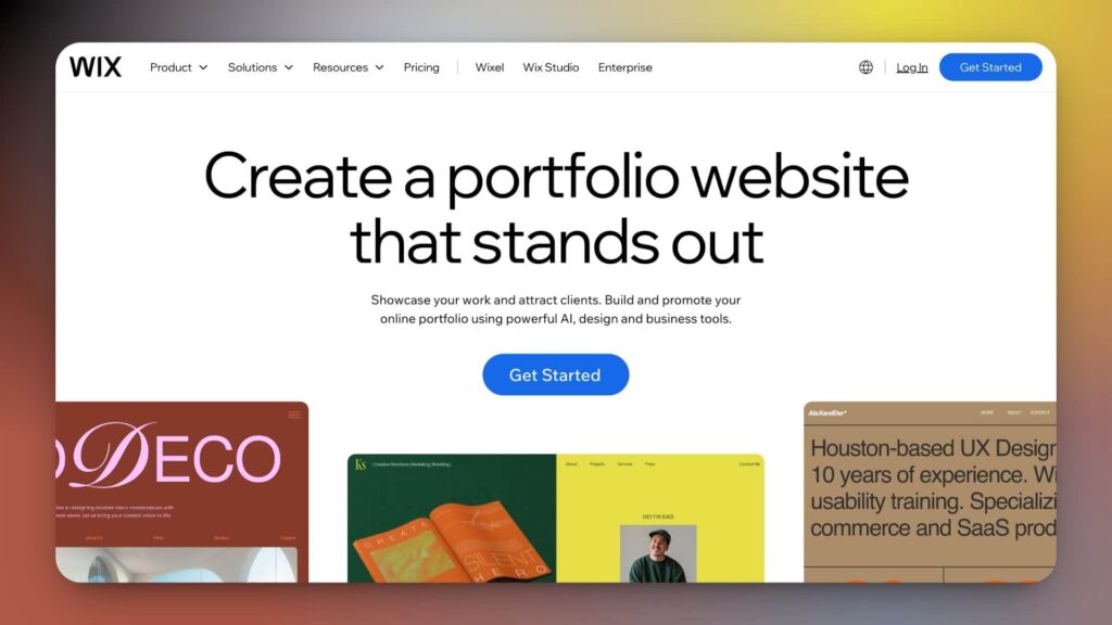 Wix Portfolio Website builder