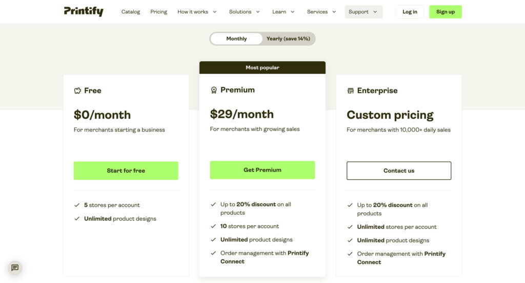 Printify Pricing