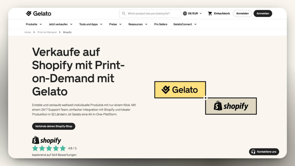 Gelato Print on Demand mit Shopify
