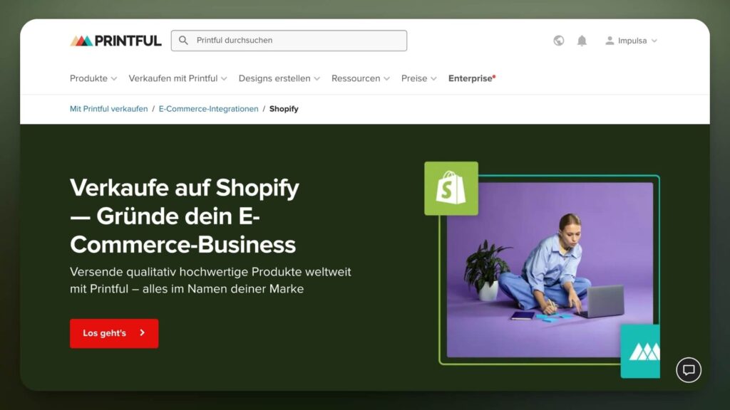 Printful App mit Shopify