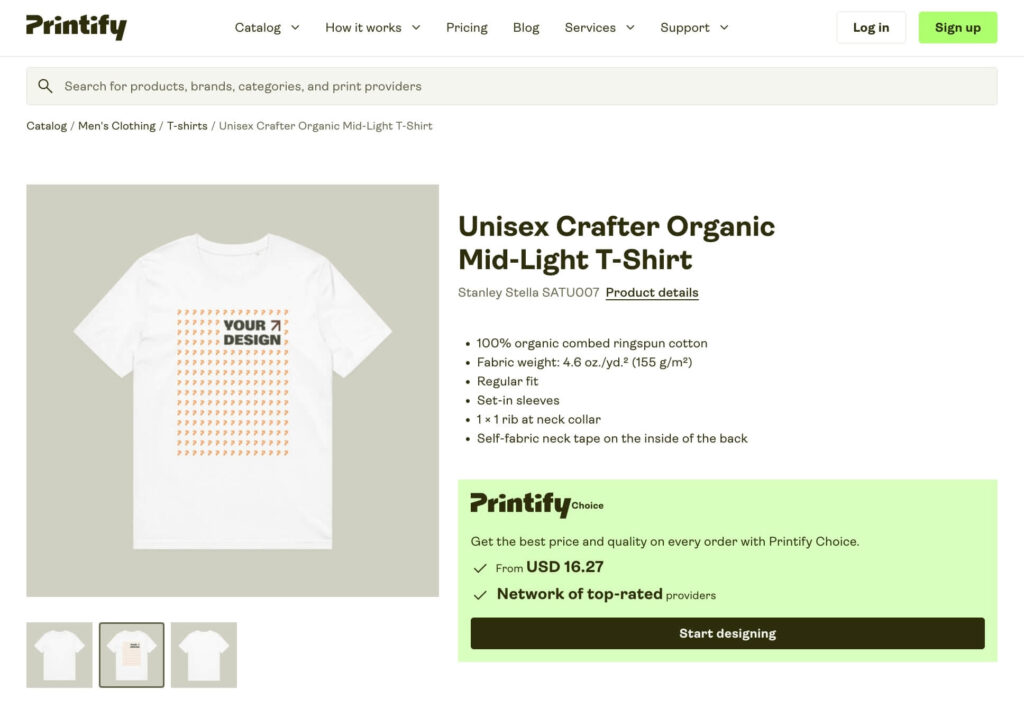 Unisex Crafter Organic Mid Light T-Shirt Printify