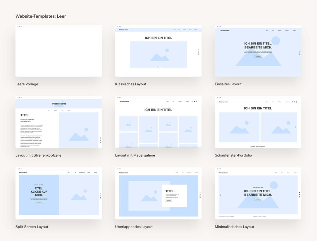 Leere Vorlage Homepage-Vorlage