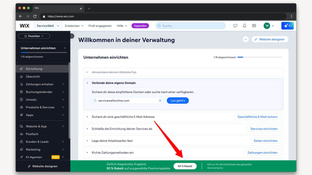 Wix Angebot Tutorial