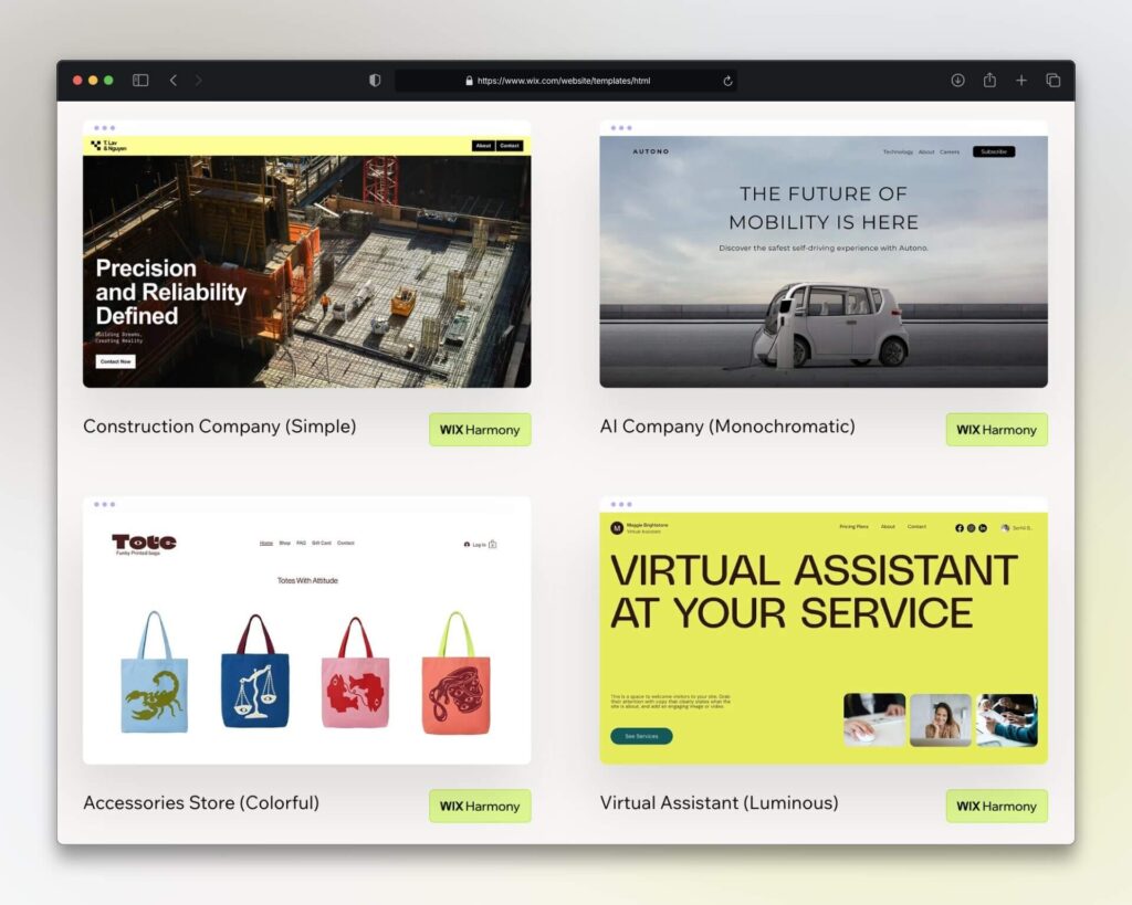 Wix Templates for any business