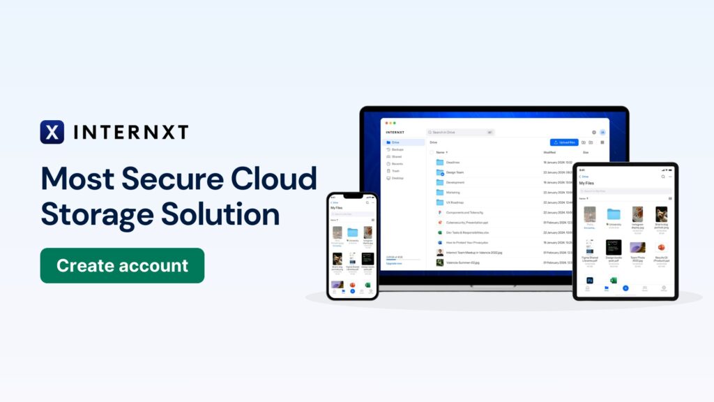 Internxt Most Secure Cloud Storage Solution