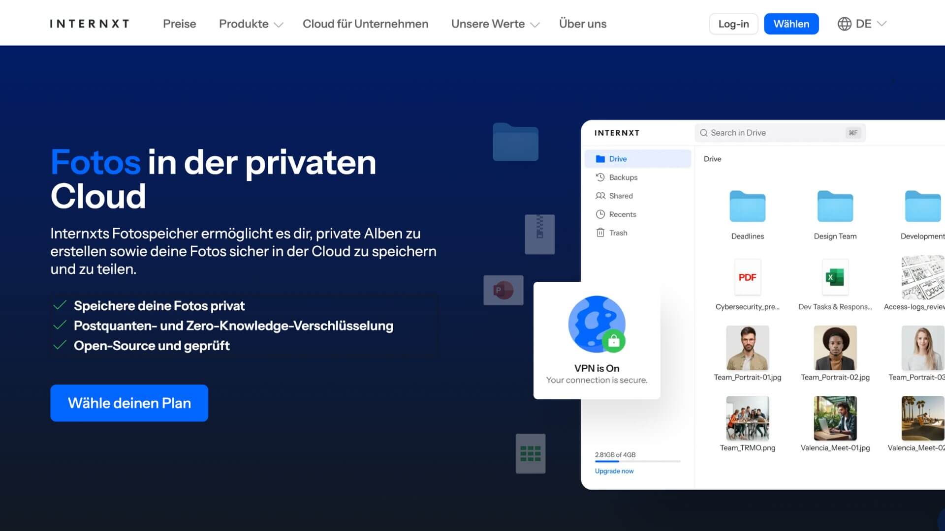 Internxt almacenamiento privado de fotos en la nube