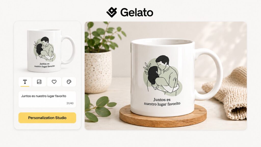 Personalización de productos Gelato Print on Demand