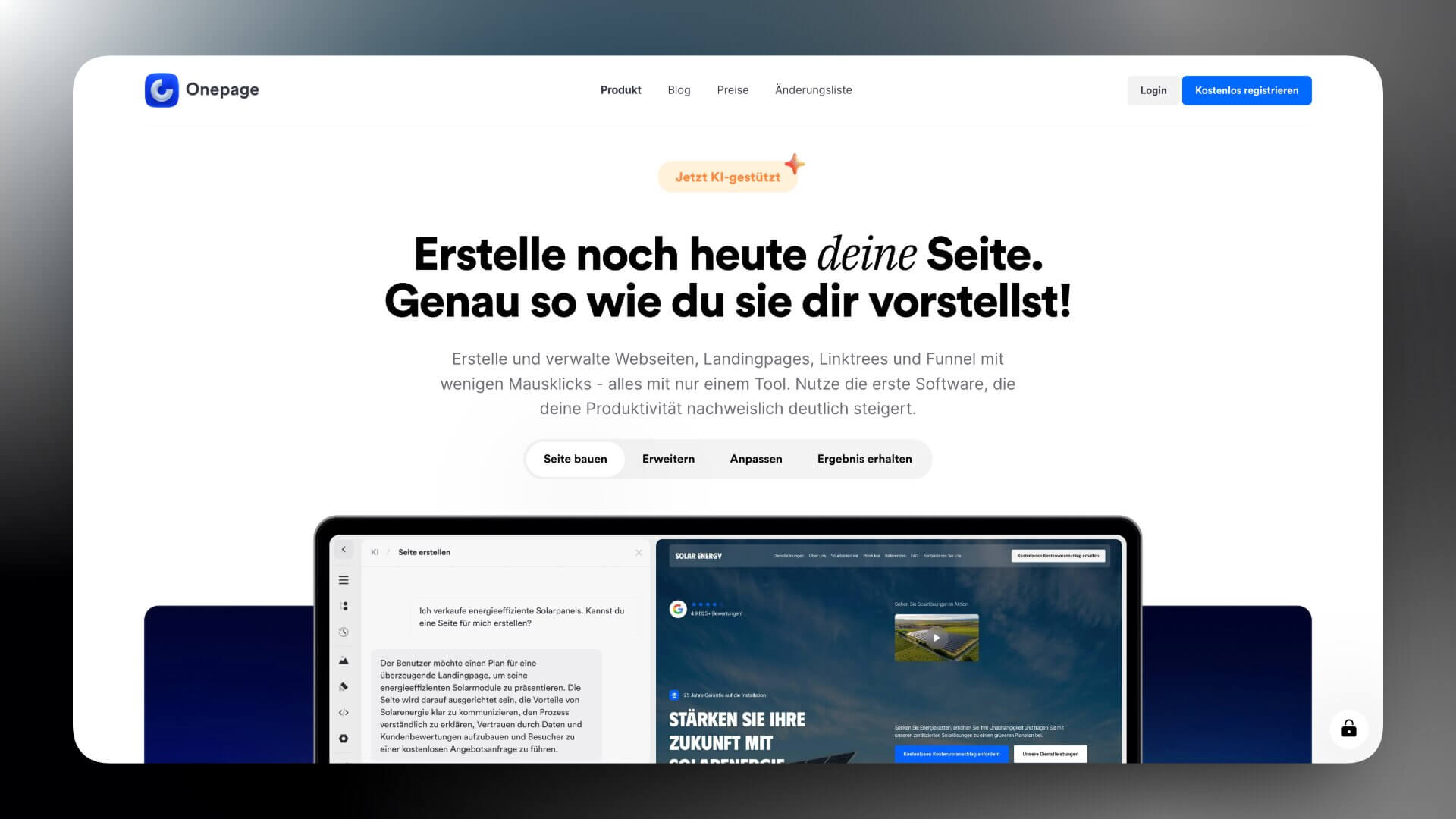 Onepage sitios web con IA