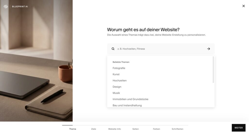 Squarespace Generador Sitios web IA